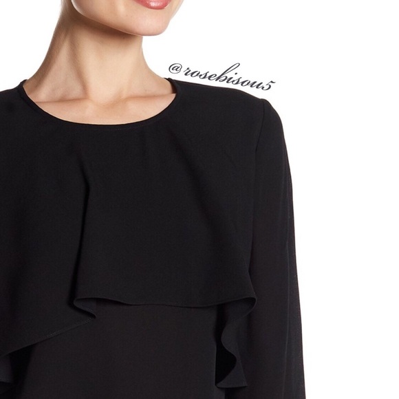 {BADGLEY MISCHKA} Silk Flounce Overlay Blouse - Picture 8 of 8